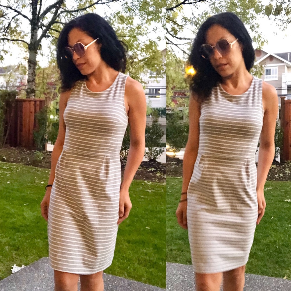 Old Navy Striped Sleeveless Dress Knee Length XS